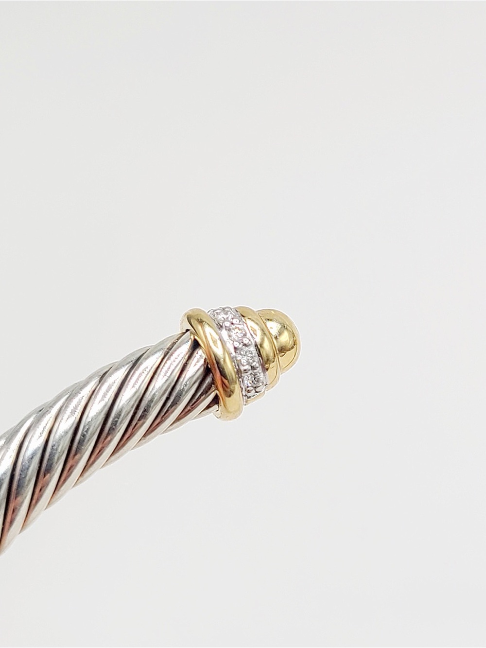 David Yurman Classic Cable Bracelet With Diamonds and Gold Dome , 5mm - Picture 7 of 8